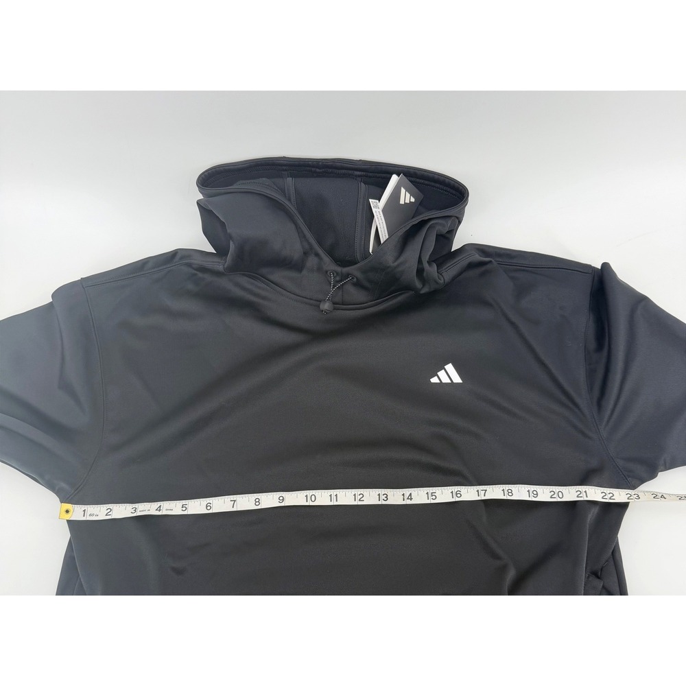 NWT Adidas Womens Training Hoodie Black White IM2686 Sweatshirt Size M - Picture 3 of 5